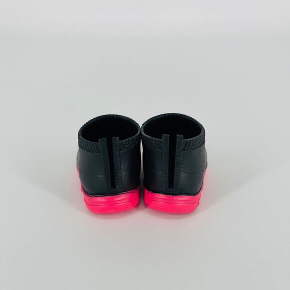 OG Black Short Ankle Height Rubber Booties Hot Pink Soles for 18 Inch Dolls GUC - Picture 12 of 14